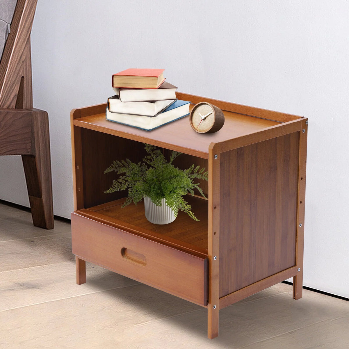 Bamboo Nightstand with Drawer F79186