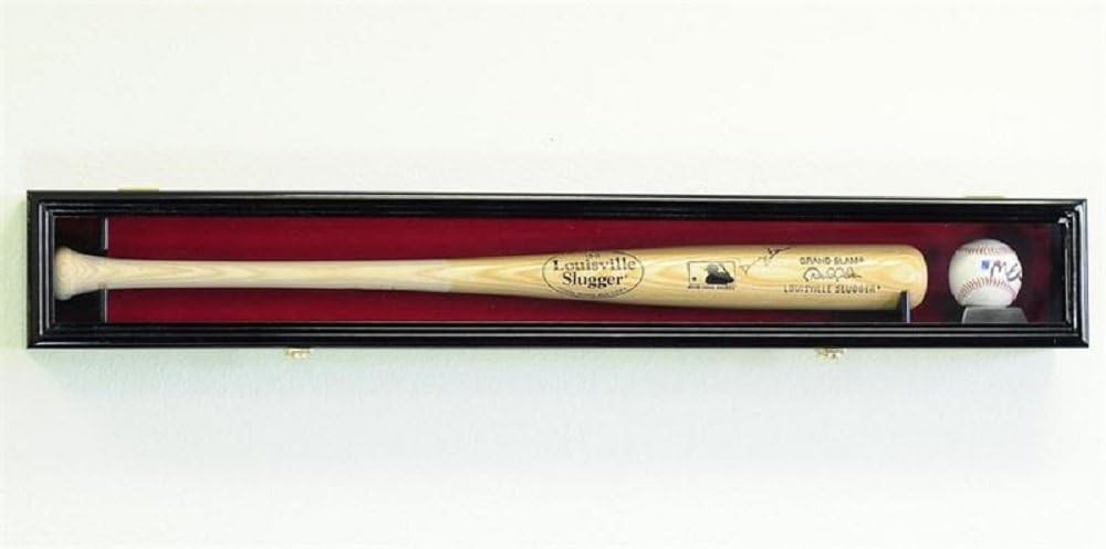 1 Baseball Bat Display Case Rack Cabinet Holder with UV Protection Lockable Oak L4015