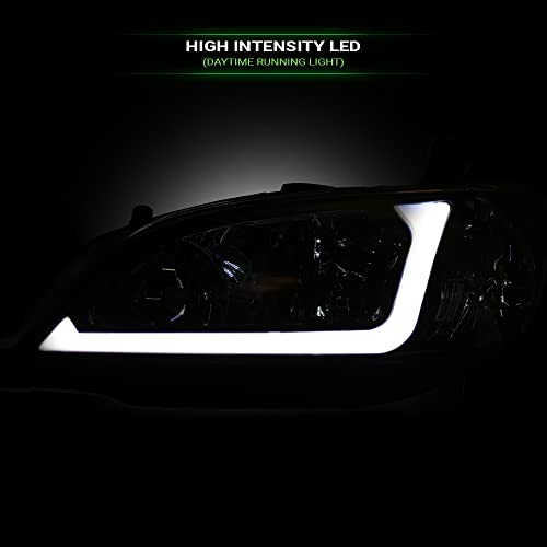 Compatible With 2004-2005 Honda Civic Headlights Black Housing T561566