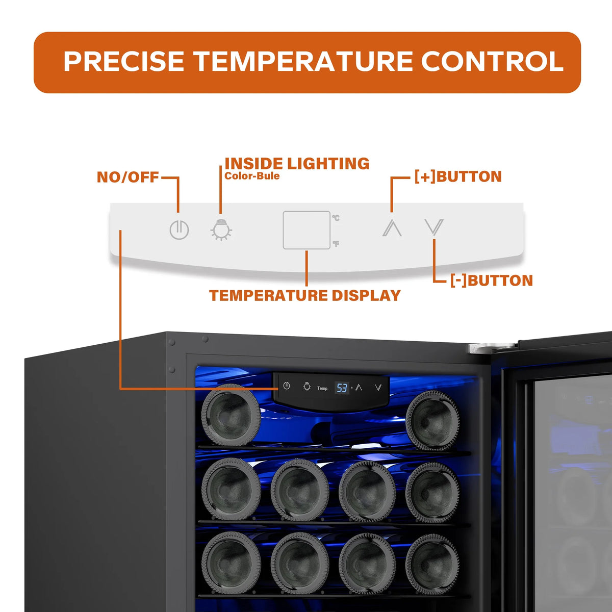 20 Bottle Wine Refrigerator with Glass Door N642