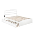 Solid Wood Traditional Queen Bed with Twin Trundle in White L44804