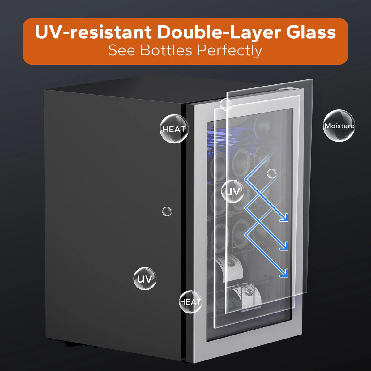 20 Bottle Wine Refrigerator with Glass Door N642