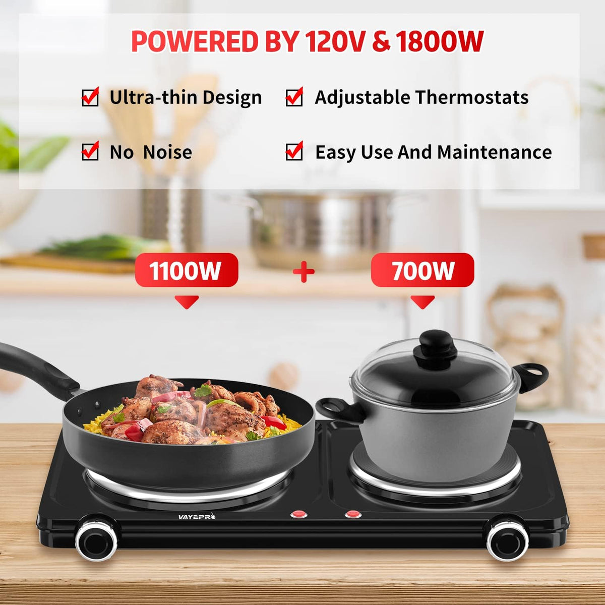 1800W Portable Double Electric Hot Plate Q1735