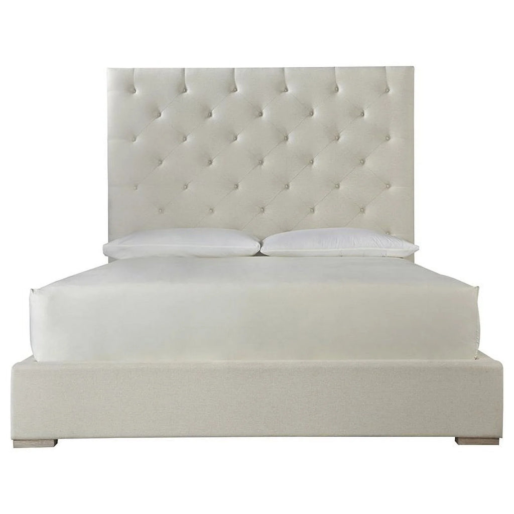White Tufted King Panel Bed B351015