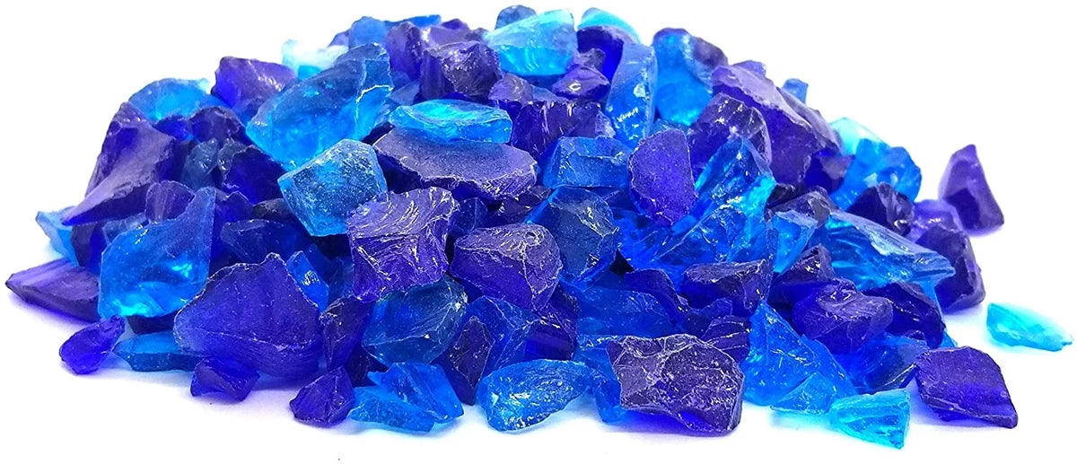 Cobalt Blue Crushed Fire Glass Rock 1/2, 3/4 & 1 Inch D930850