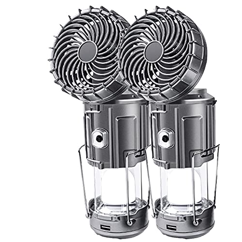 2 Pack Solar Camping Lantern with Fan C72404