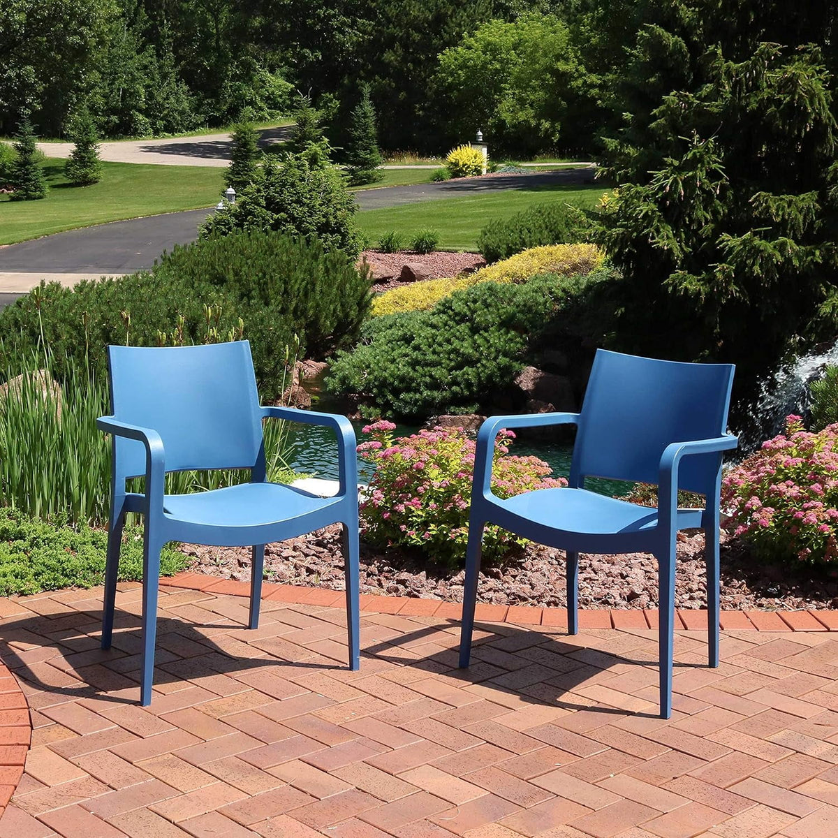 Sax Blue Plastic Dining Armchair 4 Chairs A416390