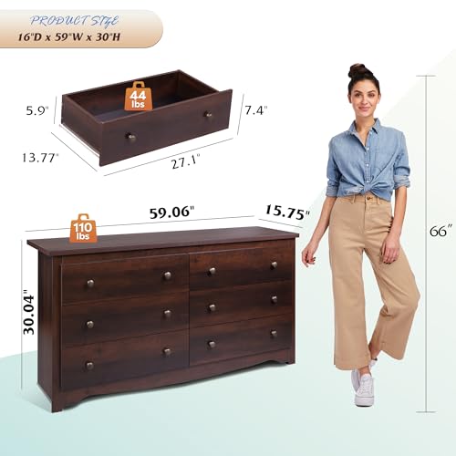 Black 5 Drawer Wood Dresser H37478