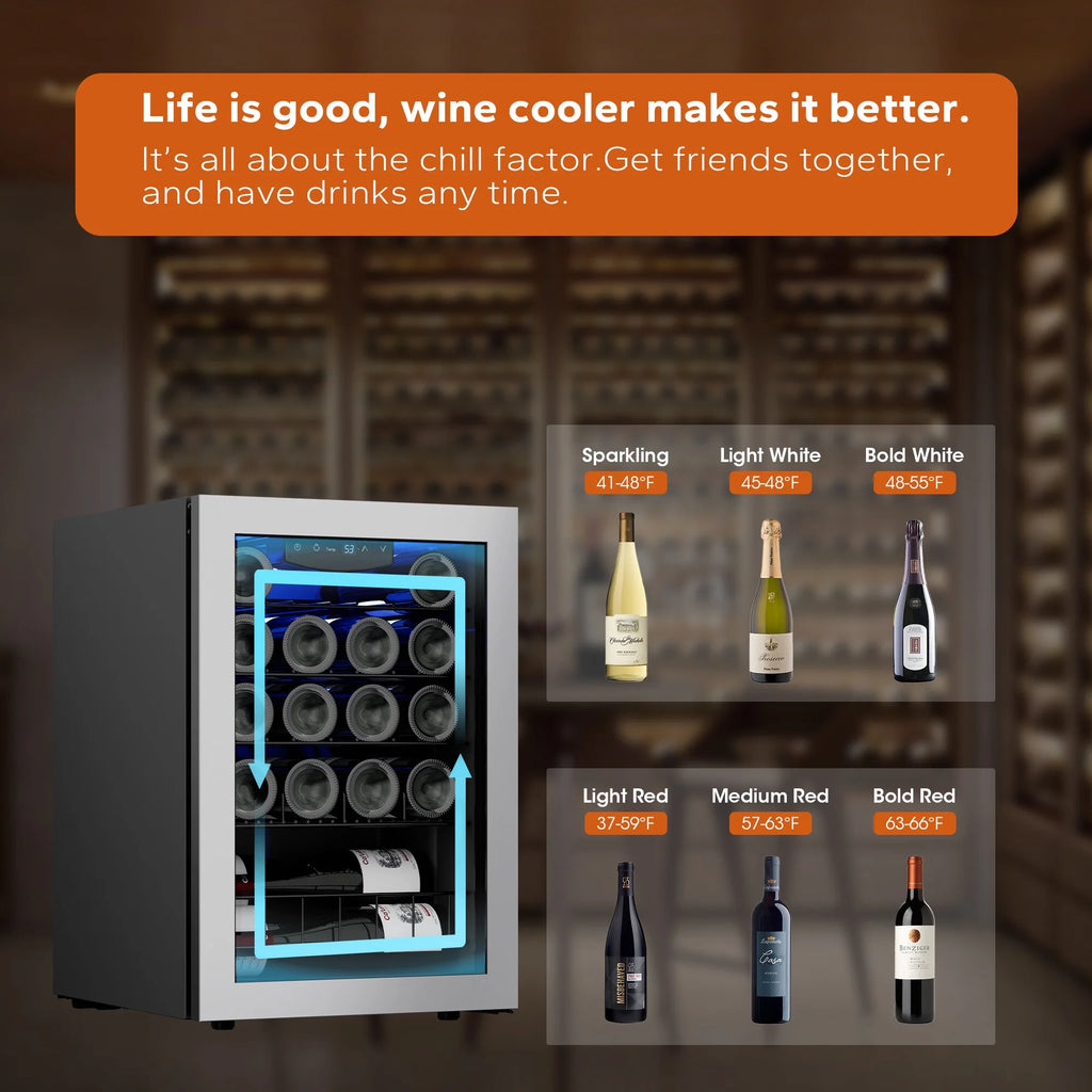 20 Bottle Wine Refrigerator with Glass Door N642