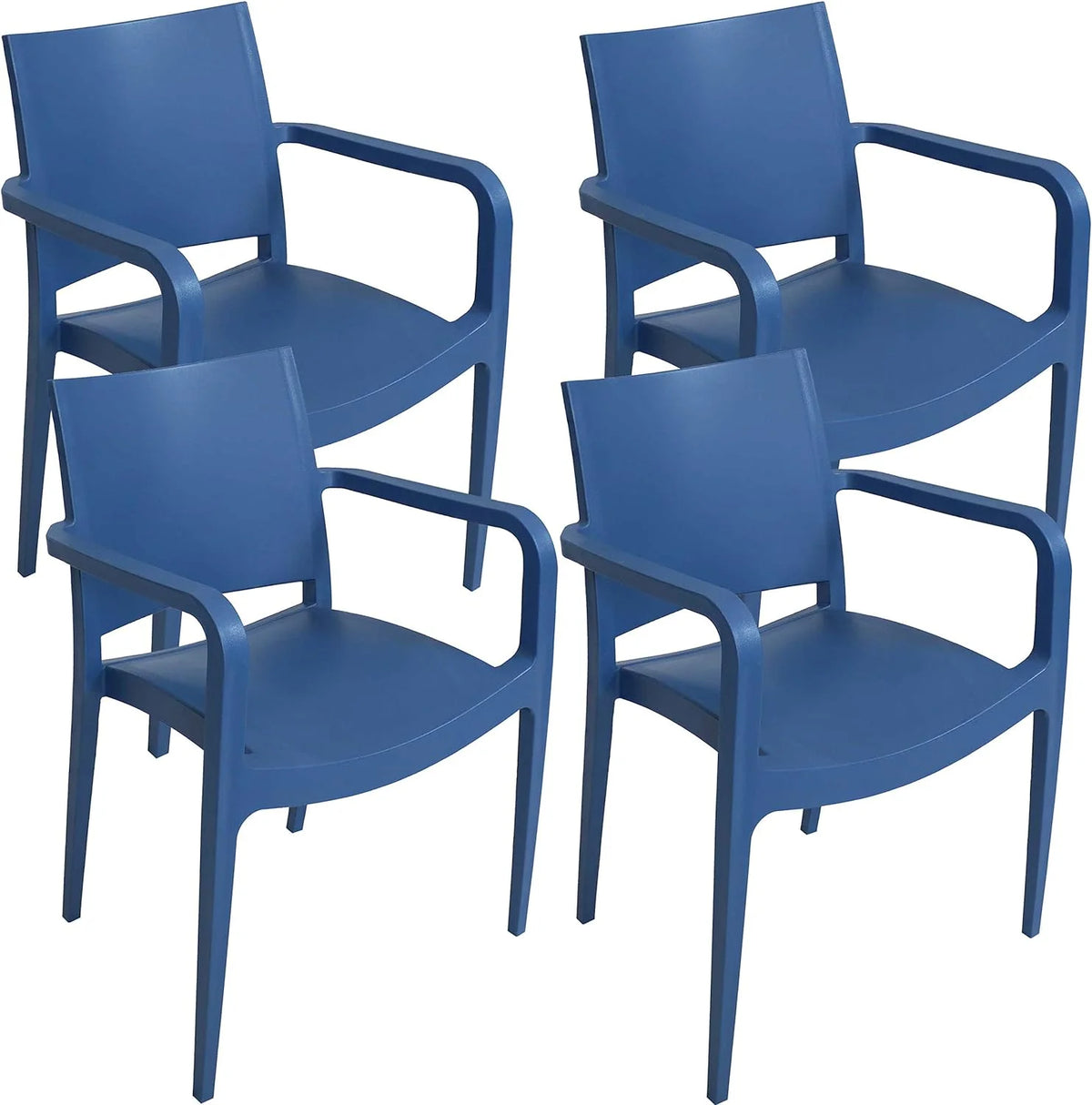 Sax Blue Plastic Dining Armchair 4 Chairs A416390