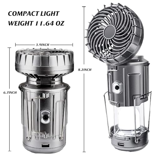 2 Pack Solar Camping Lantern with Fan C72404