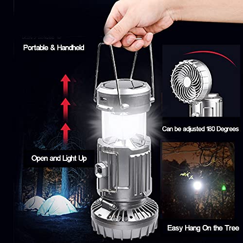 2 Pack Solar Camping Lantern with Fan C72404