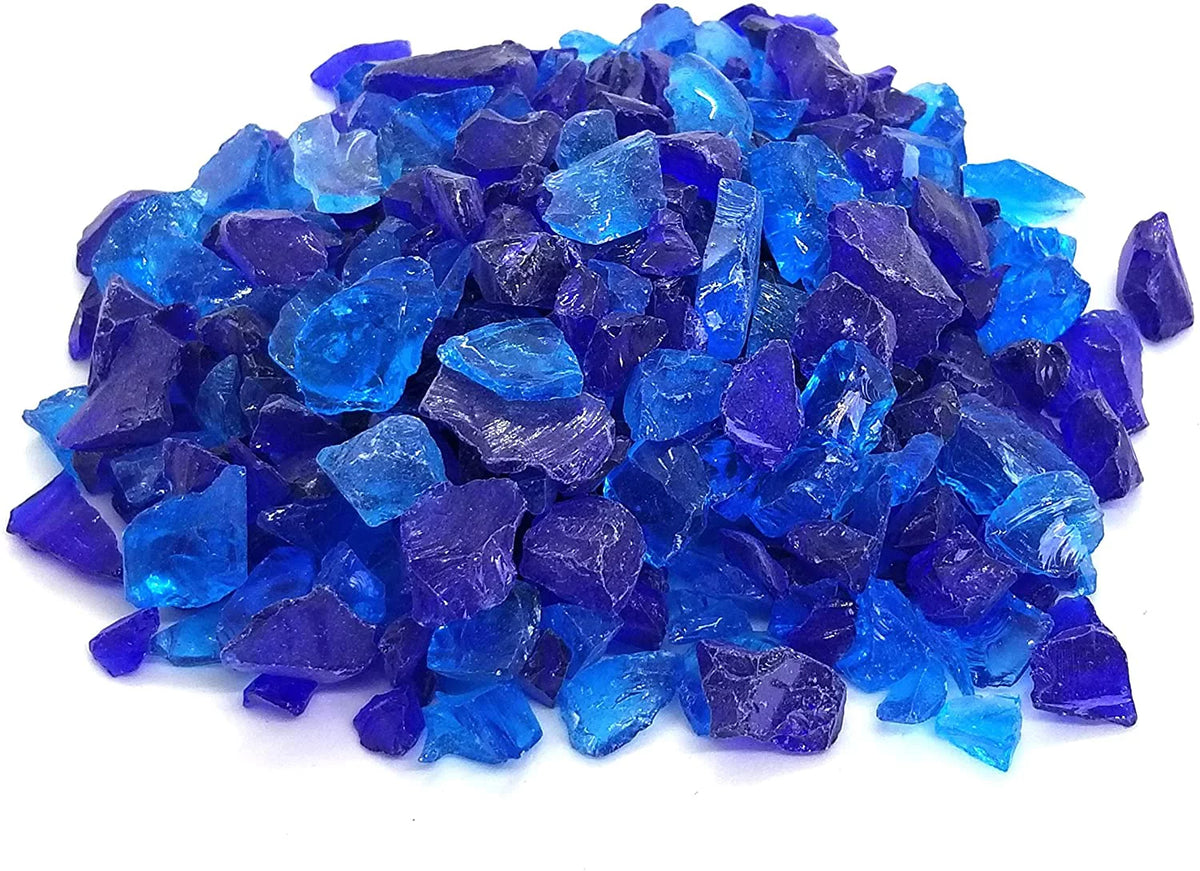 Cobalt Blue Crushed Fire Glass Rock 1/2, 3/4 & 1 Inch D930850