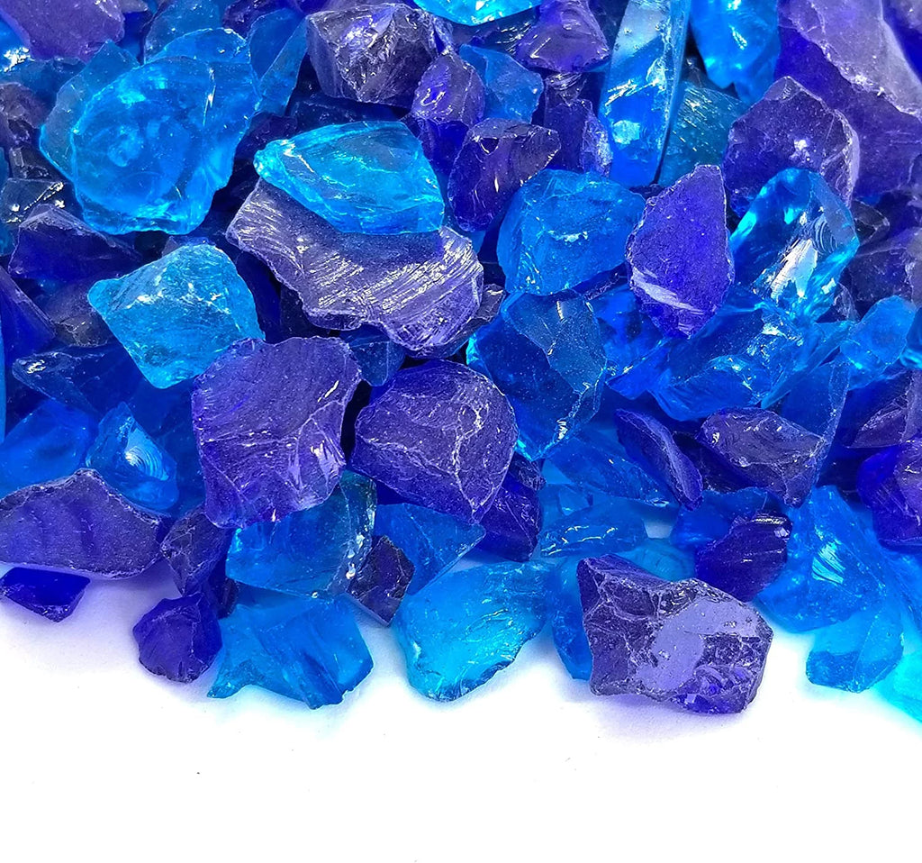 Cobalt Blue Crushed Fire Glass Rock 1/2, 3/4 & 1 Inch D930850