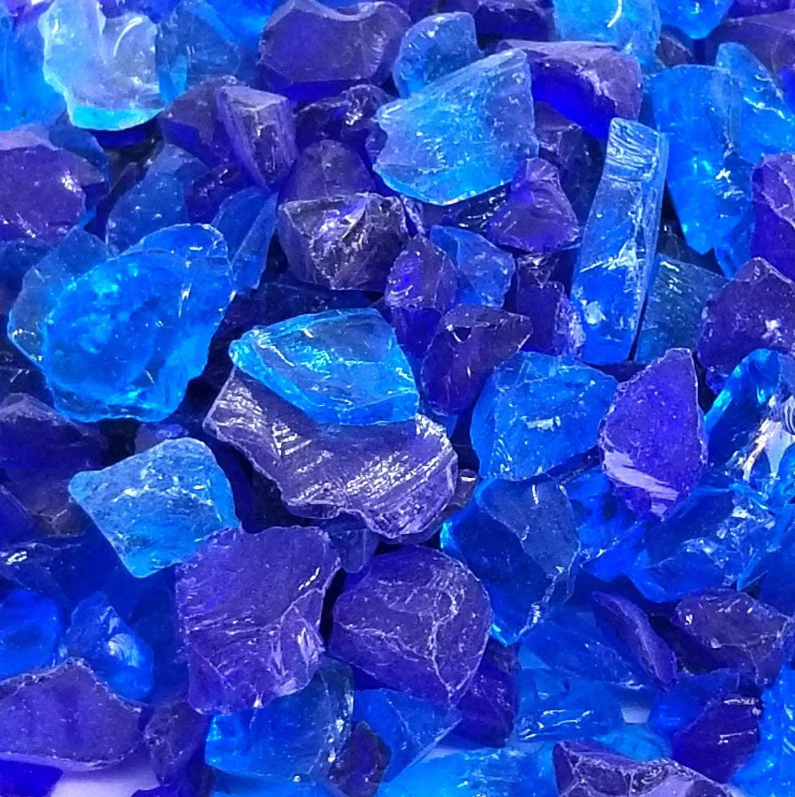 Cobalt Blue Crushed Fire Glass Rock 1/2, 3/4 & 1 Inch D930850